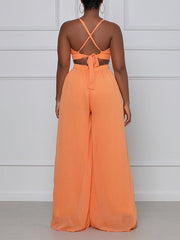 Chiffon Wide-Leg Jumpsuit Ins Street