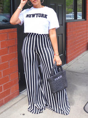 Logo Tee & Stripe Pants Set Ins Street