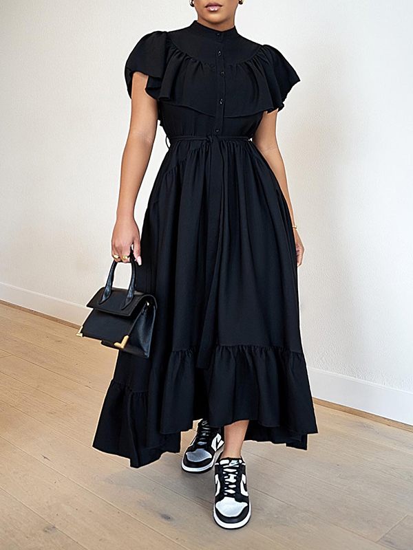 Ruffle Shirt Dress Ins Street