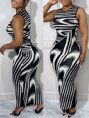 Printed Sleeveless Dress Ins Street