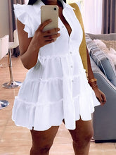 Solid Frilled Shirt Dress Ins Street