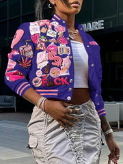 Printed Bomber Jacket Ins Street