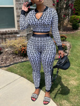 Printed Zip-Front Top & Pants Set Ins Street