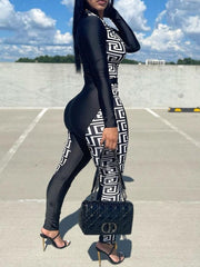 Printed-Combo Zip Top & Pants Set Ins Street