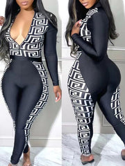 Printed-Combo Zip Top & Pants Set Ins Street