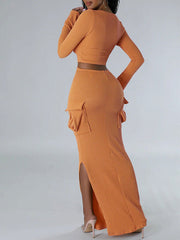 Crop Top & Cargo Skirt Set Ins Street