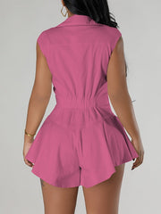 Button-Front Sleeveless Romper--Clearance Ins Street
