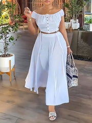 Off-Shoulder Crop Top & Skirt Set Ins Street