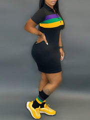 Stripe Polo Dress Ins Street