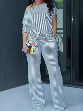 Stripe Boat-Neck Top & Pants Set Ins Street