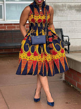 Printed Sleeveless Tied Shirt Dress Ins Street