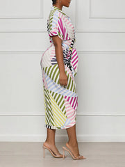 Printed Tied Shirt Dress Ins Street