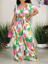 Printed Tied Top & Wide-Leg Pants Set Ins Street