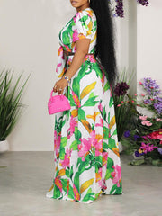 Printed Tied Top & Wide-Leg Pants Set Ins Street