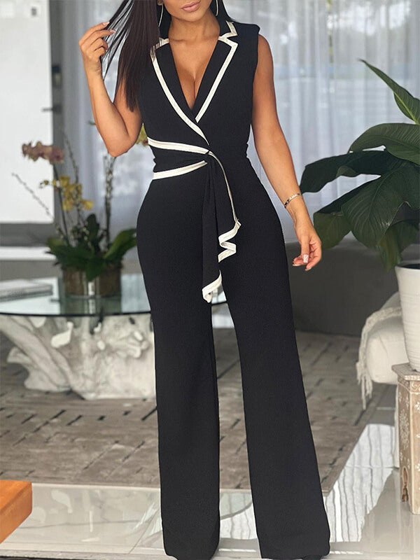 Draped Sleeveless Jumpsuit Ins Street