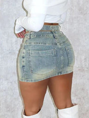 Denim Mini Skirt Ins Street