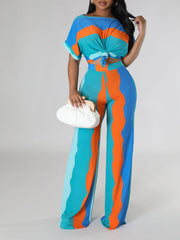 Colorblock Tee & Pants Set Ins Street