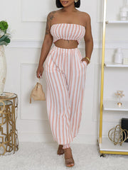 Stripe Bandeau Top & Pants Set Ins Street