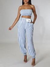 Stripe Bandeau Top & Pants Set Ins Street