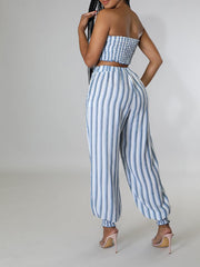 Stripe Bandeau Top & Pants Set Ins Street