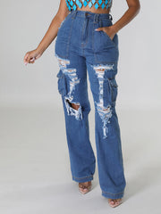 Ripped Cargo Jeans Ins Street