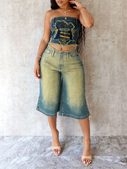 Denim Strapless Top Ins Street