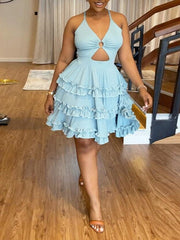 Solid Frilled Cami Dress Ins Street