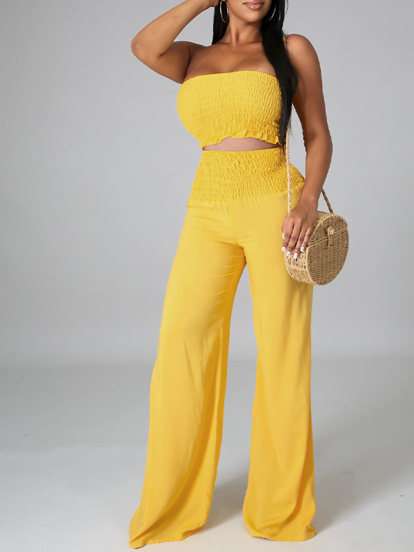 Smocked Bandeau Top & Pants Set Ins Street