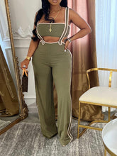 Piping Bandeau Top & Overalls Set Ins Street