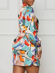 Printed Tied Shirt Dress Ins Street