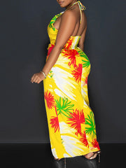 Printed Halter Dress Ins Street