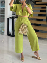 Solid Shirt & Button Pants Set Ins Street