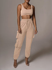 Cropped Tank Top & Cargo Pants Set Ins Street