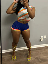 Stripe Knit Tank Top & Shorts Set Ins Street