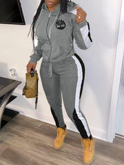 Logo Colorblock Hoodie & Pants Set--Clearance Ins Street