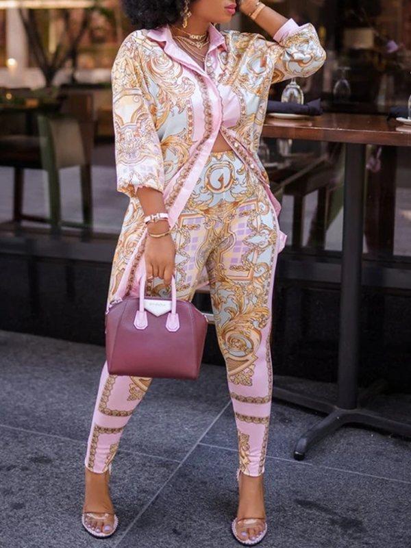 Printed Shirt & Pants Set Ins Street