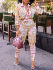 Printed Shirt & Pants Set Ins Street