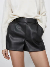 Vintage PU Leather Shorts InsStreet