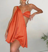 Such A Flirt Neckholder-Rüschenkleid - Koralle