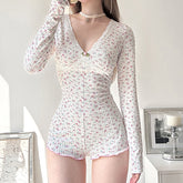 Manning Floral Drape Bodysuit Ins Street