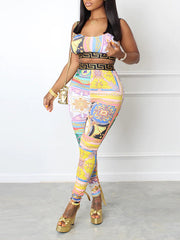 Printed Tank Top & Pants Set Ins Street