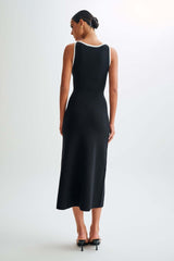 Robe midi boutonnée côtelée Elaine