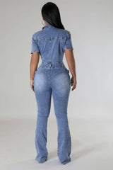 Easy Rider Pocketed Denim Jumpsuit Ins Street