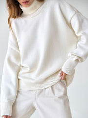 Amsterdam Mock Neck Sweater - Cream - FINAL SALE FATE-001