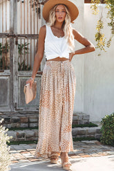 Deluca Patchwork Button Down Maxi Skirt - Sand PROM-001