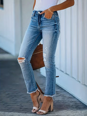 Ginny, jean skinny taille haute effet vieilli