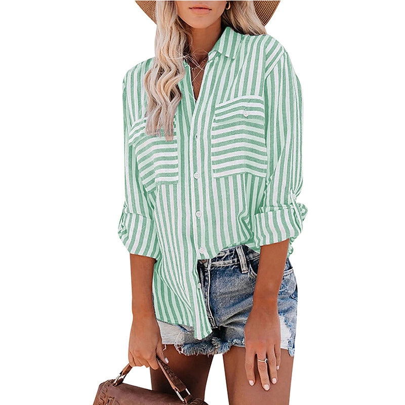 Puerto Rico Striped Button Down Top Ins Street