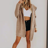 Myres Pocketed Hooded Knit Cardigan - Taupe Ins Street