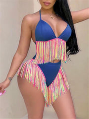Multicolor Fringe Bikini Ins Street