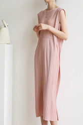 Ruched Lace-Up Midi Dress InsStreet